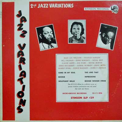 MARY LOU WILLIAMS COLEMAN HAWKINS BILL COLEMAN EDD - Jazz Variations Vol. 2 - Disque 33T